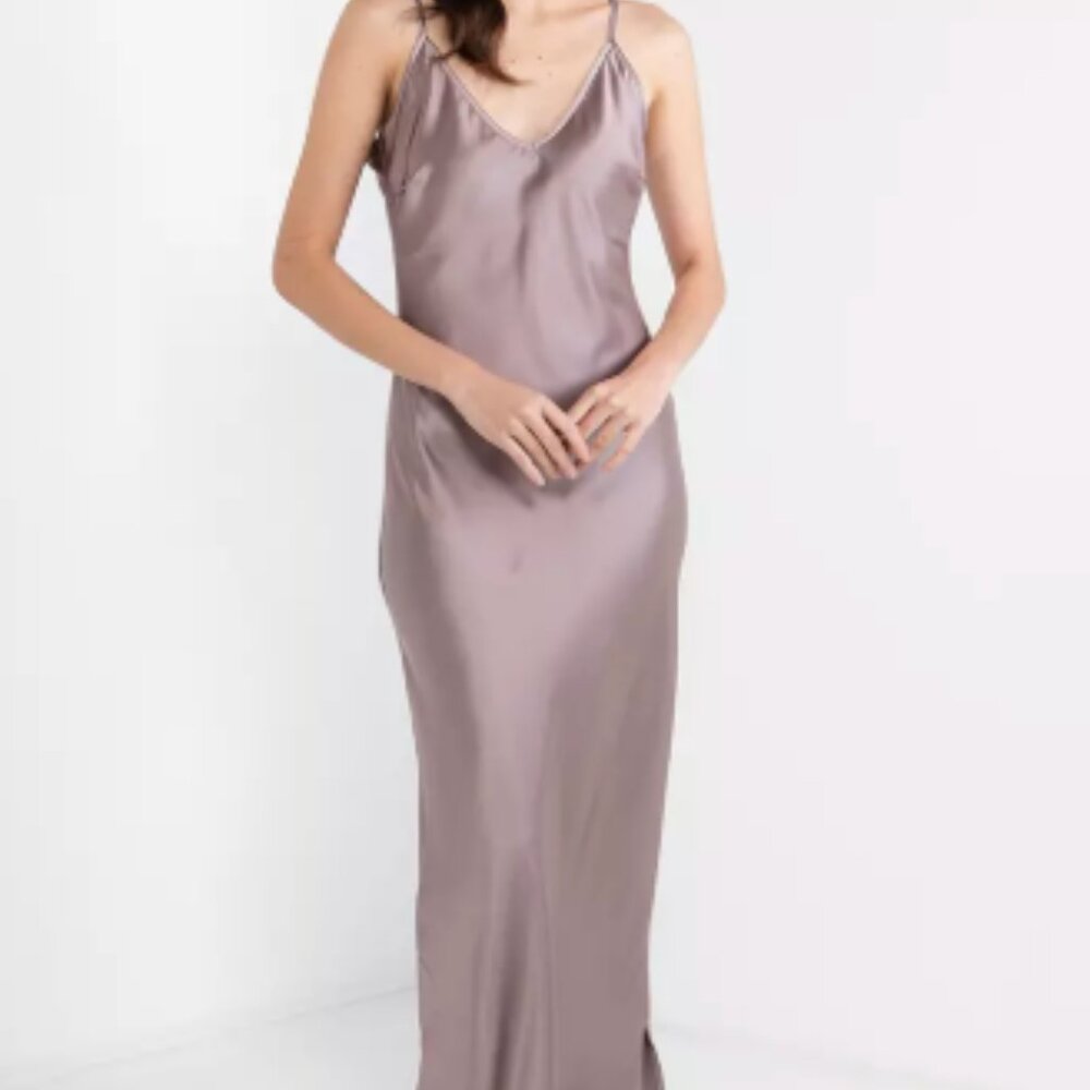 NFD - Purple Satin Slip Dress UK 6 | US 2